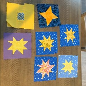 handmade complete finished quilt squares set of 7